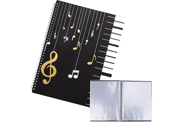 JTUYPT Dossier de Musique Classeur Partitions Piano A4 Étanche 60 Pages Chemise Plastique A4 de Musique Cahier de Stockage Dossier de Rangement pour Partitions Musiciens Choeur
