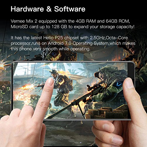 Vernee MIX 2 4G Smartphone, Android 7.0 6 Pollici 18:9 FHD+ Schermo Intero MT6757 Octa-core 4G RAM 64G ROM, Doppie Fotocamere Posteriori 13 MP + 5MP Fotocamera Frontale 8MP, 4200mA Batteria, Impronta Digitale (Blau)