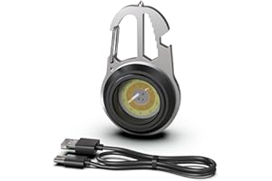 shefor Mini latarka LED, breloczek do kluczy COB, światło robocze, światło awaryjne do ponownego ładowania, 800 lumenów, 7 trybów pracy, USB, przenośna lampka kontrolna ze śrubokrętem, na kemping, w