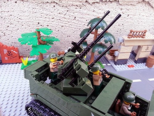 Modbrix 2469 – US ARMY Panzerfahrzeug mit Vierlingsgeschütz & Soldaten aus Lego© - 4