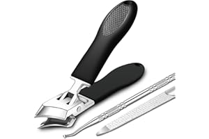 K KEIBY CITOM Heavy Duty Nail Clippers for Thick Nails - Professional Stainless Steel Fingernail Toenail Clipper Trimmers with Wide Jaw Opening Anti-Splash Slanted Upgraded Ingrown Nail Clipper for Men Women (3pcs)