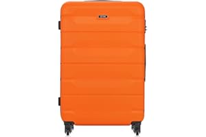 OCHNIK | Valise Grande | 76 x 49 x 29 cm | Valise Rigide | Valise de Voyage avec 4 roulettes | Durable | avec ABS | Verrouillage numérique, Orange, L
