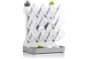 HRANIO Baby Bottle Drying Rack Milk Bottle Holder Baby Bottle Storage Bottle Holder Baby Stuff for Newborn Space Saving Standing Drying Rack for Baby Bottle Can Dry Up To 12 Bottles Large Vertical for Infant