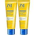 ZM Zayn & Myza Sunscreen SPF 50 with Vitamin C UV Expert Hydrating Gel, PA +++ for Even Toned & Glowing Skin | UV Protection | for Dull Skin (Pack of 2)