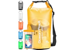 Henrycares Waterproof Dry Bag 20L 10L 5L, Sack with Phone Dry Bag and Long Adjustable Shoulder Strap Included, for Hiking, Swimming, Camping, Boating, Fishing, Rafting