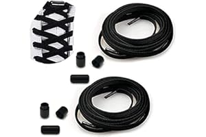 KEKECHAORAN Cordones Elásticos Sin Nudo con Hebilla Metal | Cordones Elásticos Silicona/Cordones Elásticos de Goma con Botón de Cordones Elásticos Zapatos para Adultos Niños