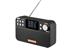 GTMEDIA Radio numérique Z3B Dab + / FM RDS, Radio Rechargeable Portable évolutive, Compatible avec Horloge/Alarme/minuterie de Veille, Affichage du nom de la Station Bluetooth et FM RDS, 2,4 Pouces