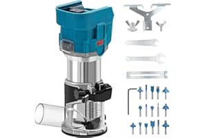 LIROPAU Bois Défonceuse Affleureuse compatible avec Makita 18V Batterie, 700 W Fraise à bordure sans fil, Routeur à Bois Électrique sans fil avec 6 vitesses, fraise à bords sans balais (sans batterie)