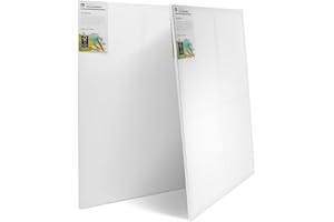 M MERCEO 2er-Set 70x100cm Künstler-Leinwand Canvas zum Bemalen. Die leere, weiße Leinwand aus 100% Baumwolle ist umlaufend aufgespannt auf FSC® Holz-Keilrahmen mit 17mm Stärke, 280g/m², 2-fach weiß grundiert