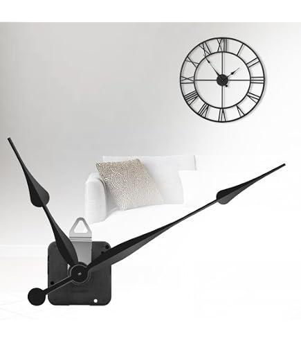 Aiguilles Horloge Quartz Extra Longues Métal - Pour Mouvements Couple Élevé - Taille Trou 5mm