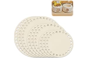heedpeiur 9 Stück Korbboden zum HäKeln, Naturholzkorbboden Rund Robust, Holzboden zum HäKeln DIY Hohler, HäKelkorb Set Blank für Heimdekoration Geschenkideen Webbedarf Kunsthandwerk 10/12.5/15cm