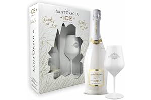 Sant'Orsola ICE Demi Sec Sparkling Wine + Glass Gift Pack - Luxury Sparkling Wine - Gifts for Women - Mum - 1 x 750 ml