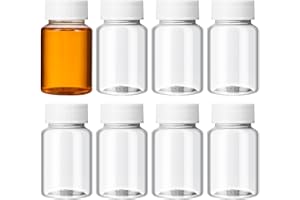 ULTNICE Las Botellas del envase de la píldora de 10Pcs 80ml embotellan la Botella plástica Clara con el Casquillo Blanco