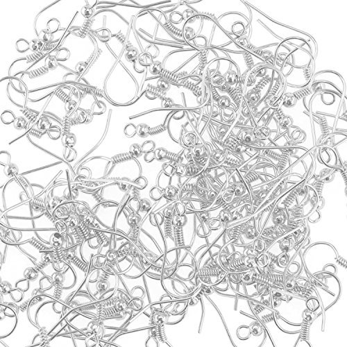 Ganchos para pendientes - 200 piezas - 18 mm con embalaje comercial Kare & Kind (Plata)