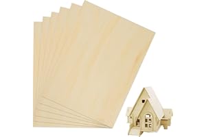 Leiptes 6 Pezzi Fogli di Legno di Balsa 300 × 400 × 2mm Foglio di Compensato Fette di Legno Modellismo Pannello Compensato Tavola di Legno Tiglio Pannelli Legno per Pirografia Taglio Laser Fai Da Te