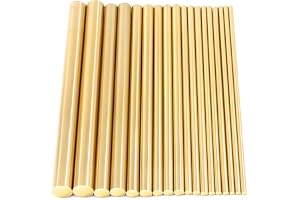 Swpeet 18-teiliges Set aus Assorterad Messing Solid Round Rod Lathe Bar Stock Kit, Diameter 2mm-8mm Längd 100mm, Perfekt för