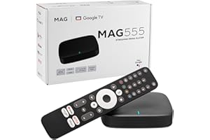 MAG 555 Original Infomir & hb-digital 4K HDR Multimedia Player Receiver HDR avec Google Assistant, Netflix, Prime Video, Disney+, Youtube, Dolby Atmos