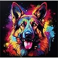 5D DIY Diamond Art Painting Kits Full Drill for Adults and Kids, Dog Rhinestone Crystal Gem Arts and Crafts Embroidery Cross Stitch Paintings Pictures by Numbers for Home Wall Decoration-30x30cm