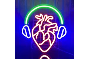 PILOYINDE Letrero de neón en forma de corazón letrero de neón Musical genial letrero de neón alimentado por USB letrero de neón para dormitorio restaurante Bar fiesta decoración de pared