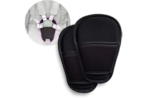 SeedFuture Ceinture de Sécurité pour Poussette Coussin D'entrejambe Noir 2 Pièces, Universel Coussinets de Ceinture de Landau pour Nouveau-nés Nourrissons Enfants