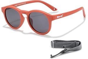 Maesy Kinder Sonnenbrille für Kleinkind und Baby - 1-3 Jahre - UV400 Polarisierter Schutz - Flexibler und Biegsamer Rahmen - Verstellbares Gummiband - Sichere und Bequeme Kindersonnenbrille - Bowi