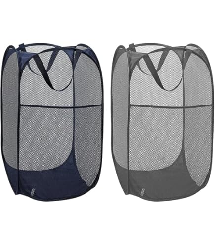 5 Stück Faltbare Wäschekörbe Netzstoff - 50x30x30cm Pop Up Körbe