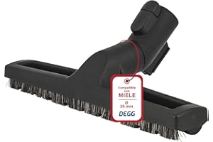 DEGG Cepillo con Cabello Natural para Aspiradora Miele 35 mm, Cepillo de Parquet Boquilla para Parquet Piezas de Repuesto Compatible con el Sistema de Clic de Aspirador Miele