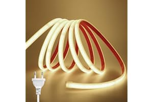 KISUFU Tiras LED de Neón 220v, Tira LED Luz COB IP65 Impermeable, Cada Corte de 10cm, Sin fuente de alimentación Luces LED Strip light Para Interior Exterior Armarios de Cocina Escalera Escaparate.