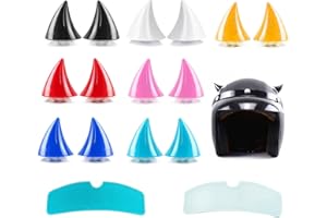 JOYOLA 14 Piezas Decorativo de Cuernos Casco de Motocicleta, Cuerno de Decoración de Casco, Casco Moto Cuernos Decorativas, Casco de Moto Cuerno de Diablo con Ventosa para Bicicleta, Moto, Cascos Kit