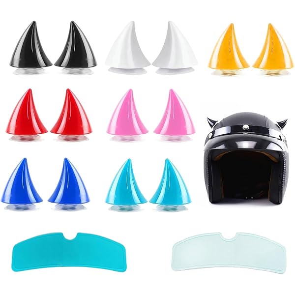 Corna Per Casco Moto - 4 Pezzi Con Ventose - Decorazione Divertente Per Caschi Da Moto E Bici