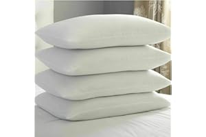 ARLINENS Virgin Hollow Fibre Standard Pillows-50x75 cm -Standard Size Hotel Quality Soft Pillow for Sleeping - Bounce Back Support Bed Pillows -Hypoallergenic Soft Hollow fibre in Pack of 6,8 &10 (Pack of 4)