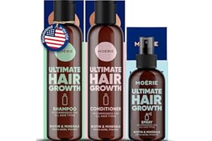 M MOÉRIE Moerie Mineral Shampoo and Conditioner Plus Hair Spray Mega Pack – The Ultimate Hair Care Set – For Longer, Thicker, Fuller Hair - Vegan Hair Products – Paraben & Silicone Free Products