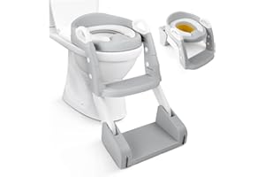 Kidoola Pot et échelle 2 en 1 pour tout-petits – Siège souple, antidérapant, protection contre les éclaboussures – Idéal pour les étapes d'apprentissage de la propreté – Portable, léger et facile à