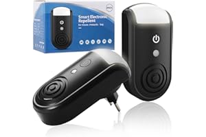 EYOURLIFE Mäuseabwehr Ultraschall Testsieger, 2 STK Nachtlicht Stechmücken Abwehr Schlafzimmer, Ideal Mäusevertreiber Mobil Mäuseschreck gegen Ratten Mücken Schädlingsbekämpfung, Mausefalle (Schwarz)
