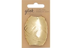 Glick Gold Curling Ribbon, for Gift Wrapping, Arts and Crafts, Birthday, Valentine, Christmas and Other Life Celebrations