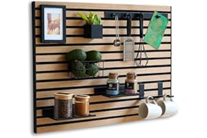 ‎STEINMINE - DESIGNMANUFAKTUR Steinmine - Designmanufaktur Wandorganizer DIY-System aus Akustikpaneelen und Eichenholz: Flexibler Organizer für Küche, Büro & mehr (60 x 80 cm)
