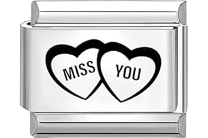 Quiges Dije Acero Inoxidable Link 9mm compatible con pulseras del estilo de Nomination #620