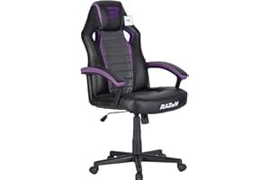 BraZen Salute PC Office Computer Racing Gaming Chair Ergonomic PU Leather Adjustable Seat with Armrest - Purple - from Largest British Owned Brand
