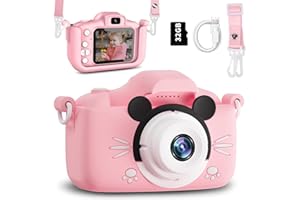 LONGYI Cameras for Photography, 1080P HD 40MP Digital Camera for Girls Boys Age Over 3 Years Old, Perfect Christmas Birthday Festival Gifts for Toddler,Pink Mouse