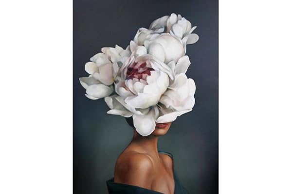 YUCCAORCHID Peinture par numéros paysage adulte sans plis toile avec pinceaux acrylique pigment bricolage peinture à l'huile toile ensemble 40 × 50 cm sans cadre blanc pivoine fille
