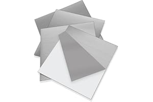 KANABI 4PCS 304 Placa de acero inoxidable 15cm x 15cm, Espesor 0.5mm, 304 Cuadrado Láminas de acero inoxidable para DIY modelo de artesanía bricolaje repara el corte de perforación de agujeros