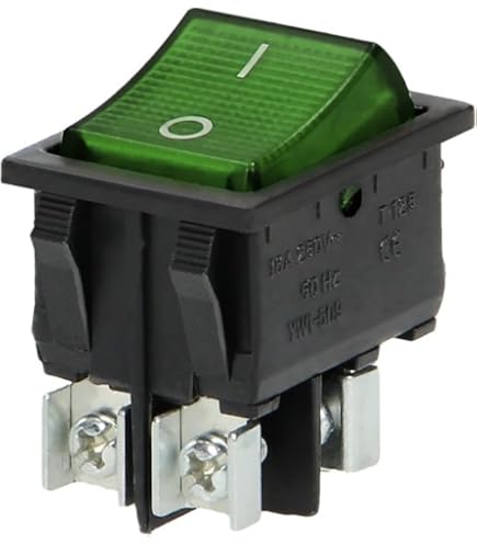 Interrupteur à Bascule Rond Encastrable ON/OFF - 6A 230V AC - Noir 2 Broches