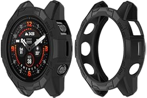 HUAYUWA 2-pak miękkich etui z TPU (czarne + czarne) kompatybilne z Garmin EPIX PRO 51 mm / Fenix 7X PRO/Fenix 7X Smartwatch, etui ochronne, akcesoria