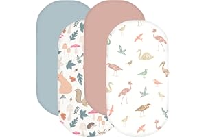 Little Grape Land Spannbettlaken für Moseskorb/Stubenwagen 4er Pack, weiche Microfaser, Matratzenschoner für Laufgitter, sicherer 360°-Gummizug, Oeko-TEX Standard 100