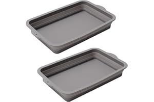 Outspark Grill-Tropfpfanneneinlagen für Weber Genesis, Spirit Q Serie, Zubehör, wiederverwendbare Silikon-Grill-Fettschale für Weber 6415, 2 Stück, Grau