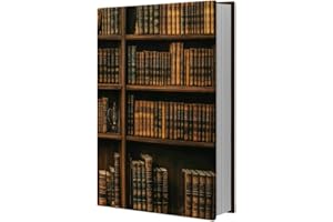 NBEADS Cloth Elastic Book Cover 48.5x40cm Stretchable Fabric Book Protector Bookshelf Pattern Adjustable Book Sleeve for Hardcover Textbooks Novels Journals