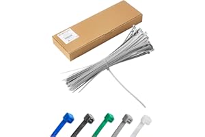 Haus Projekt Szare opaski kablowe 400 x 7,6 mm, wytrzymałe, 100 szt. przemysłowych wielofunkcyjnych plastikowych opasek na zamek błyskawiczny, do użytku wewnątrz i na zewnątrz, zarządzanie kablami,