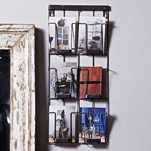 lounge-zone Kartenhalter Fotohalter Prospekthalter Wandprospekthalter Wanddisplay Wandset Metall schwarz 24x55cm 6x A6 13517 - 4