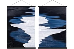 Sanauto A1 Posterleiste Posterschiene Posterleisten 61CM, Magnet Magnetische Holz Poster Aufhänger Halter Rahmen Leisten Bilder Bild Bilderleiste Bilderrahmen 60x90 61x91.5(61cm, Schwarz, 2 Packungen)