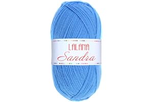 Hilo de Acrilico Ovillo de Lana para Tejer Crochet Ganchillo o Punto Torrijo SANDRA 100g, Ovillo de Lana Suave Acrílica para Tejer | 1 Unidad, Color 1754-AZUL
